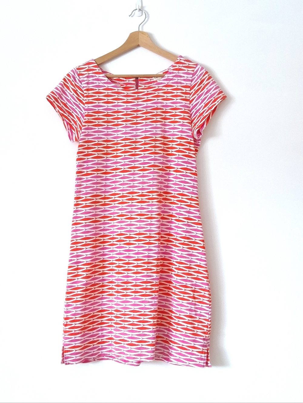 Hatley dress fish print A-line t-shirt pink orange Cotton Short Sleeve Size M